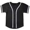 babyhealthy Kids Baseball Jersey Button Down Hip Hop Personalized Sport T Shirts Tops for Boys Black view 1