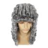 White Grey Male Lawyer Judge Colonial Deluxe Historical Costume Synthetic Cosplay Wig for Halloween,Gray view 3
