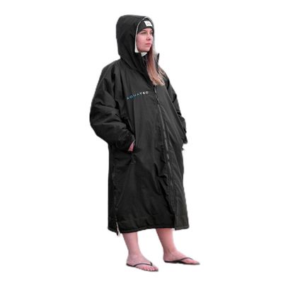 AQUATEC Surf Poncho Changing Robe - Changing Ponchos Adult | Hooded Beach Towel | Swimming Poncho & Surfing Changing Robe (Small (39in), Black)