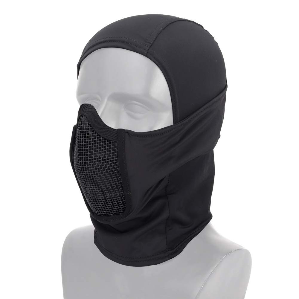 Tactical Balaclava Mesh Mask Ninja Style Headgear with Full Face Protection Helmet Liner Cap for Hunting Airsoft Sports