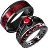 2in1 Black Bridal Ring Red Celtic Dragon Ring His and Hers Wedding Ring Sets Couples Rings for Lover Anniversary Engagement Promise Rings Bridal Sets view 1