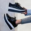Bcshiye Women's Casual Summer Dressy Platform Sandals Fashion Square Toe Lace-up Working Walking Wedge Oxford Shoes view 3