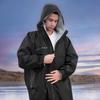 AQUATEC Surf Poncho Changing Robe - Changing Ponchos Adult | Hooded Beach Towel | Swimming Poncho & Surfing Changing Robe (Medium (45in), Black) view 2