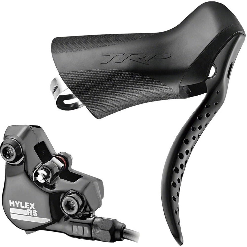 TRP Hylex RS Hydraulic Road/Gravel Brake | Ergonomic Lever & 10mm Master Piston | Flat/Post Mount Caliper | Black | Left Hand