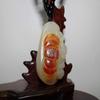 2" China Certified Nature Yellow Dragon Jade Blessing Bat and Flower Necklace Pendants 2378 view 2