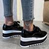 Bcshiye Women's Casual Summer Dressy Platform Sandals Fashion Square Toe Lace-up Working Walking Wedge Oxford Shoes view 2