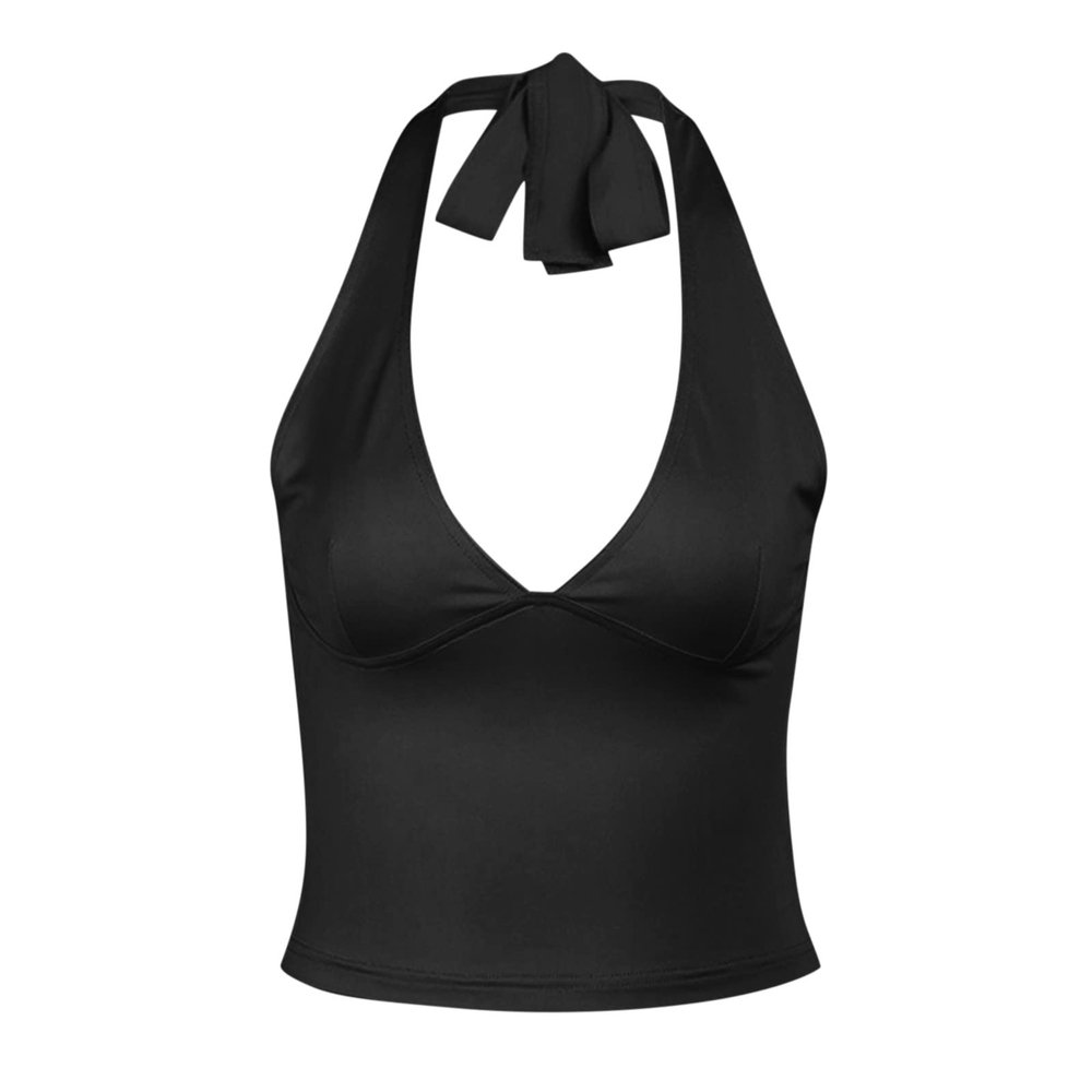 JOFOW Women's Tops Cami Tank Baggy Fitness Workout Sleeveless Loose Tops Hawaiian Tops (Black, S)