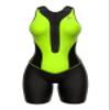 Sparx Women Triathlon Suit Tri Short Racing Cycling Swim Run (Large, Black/Neon Green) view 2
