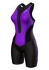 Sparx Women Triathlon Suit Tri Short Racing Cycling Swim Run (XL, Black/Violet)