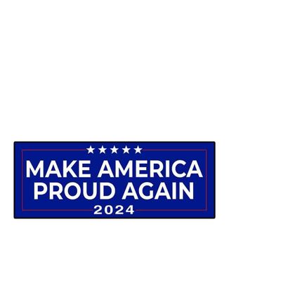 Trump Make America Proud Again 2024 Bumper Sticker Decal (3.37" x 9") | Peel & Stick | Political, Stickers, Politics, Republican, Trump, MAGA, American