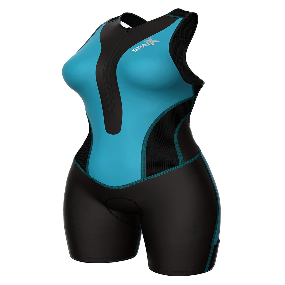 Sparx Women Triathlon Suit Tri Short Racing Cycling Swim Run (XL, Teal)