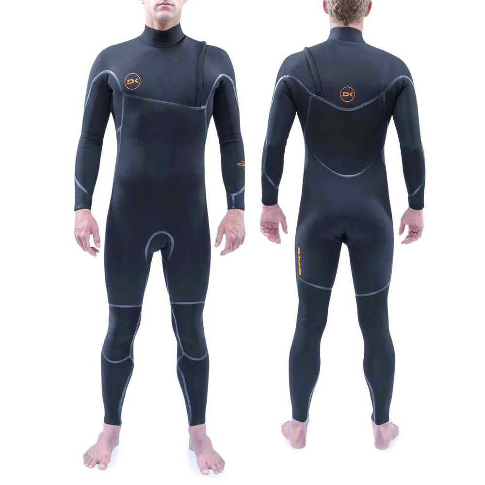Dakine Men's Cyclone 3/2mm Zip Free Full Wetsuit - Black/Black - LT