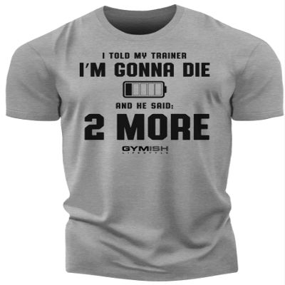 2 More Lift Workout Shirt for Men, Gym Lifting Motivational Sayings, Grey, XXL