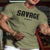 Savage Workout Mens Shirt, Funny Deadlift Gym Motivational Sayings, Green, SM view 2