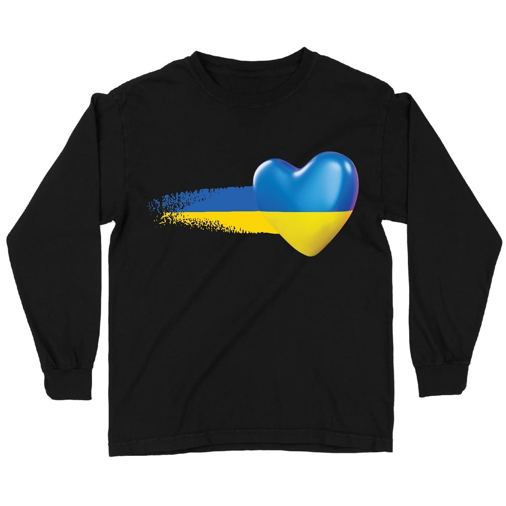 lepni.me T-Shirt for Kids Ukraine Flag Shirt Ukrainian Heart Symbol Ukrainian Clothing (12-13 Years Black Multi Color)