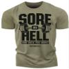 Squat Bench Deadlift Workout Shirt for Men Funny Gym Lifting Motivational Saying (05. Sore As Hell Green) view 1