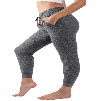 90 Degree By Reflex Soft and Comfy Lounge Pants - Womens Hacci Jogger - Heather Charcoal Cationic - 1X