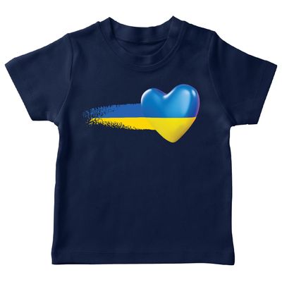 lepni.me Kids T-Shirt Ukraine Flag Shirt Ukrainian Heart Symbol Ukrainian Clothing (12-13 Years Dark Blue Multi Color)