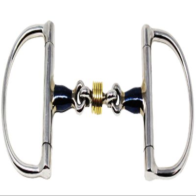 CHALLENGER Horse Sweet Iron 4-3/4" D-Ring Bit 3-Piece Dog Bone Mouth w/Rings 35615E