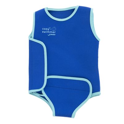 FINIS Cozy Thermal Swimsuit for Kids - One-Piece Swimwear - UPF 50 & Up Sun Protection - Warm SBR Foam - Blue - Baby
