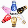 Wesing Kids 6oz Boxing Gloves and Head Gear Set Kickboxing Muay Thai Kids Sparring Punching Gloves (M, Blue) view 4
