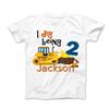 Bulldozer I Dig Being Theme Personalized Shirt, White, Construction Birthday Shirt (Youth S 8-10) view 1