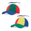 AUEAR, 2 Pack Detachable Adult Propeller Hat Baseball Cap Rainbow Top Brightly Color Green Brim & Blue view 1