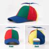 AUEAR, 2 Pack Detachable Adult Propeller Hat Baseball Cap Rainbow Top Brightly Color Green Brim & Blue view 4