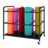 LXLF Black Metal Rolling Yoga Mats Storage Cart with Lockable Wheels, Foam Rollers Rack Pilates Pads Holder, Gym Exercise Mats Trolley (Size : 80x50x70 cm) view 1