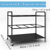 LXLF Black Metal Rolling Yoga Mats Storage Cart with Lockable Wheels, Foam Rollers Rack Pilates Pads Holder, Gym Exercise Mats Trolley (Size : 80x50x70 cm) view 3