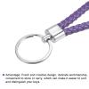 PATIKIL Braided Leather Keychain, 3 Pack PU Key Ring Woven Decoration Lanyard Strap for Bag Wallet, Purple view 3