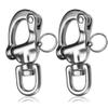 Necmetu Snap Shackle 316 Stainless Steel Swivel Shackle Sailing Halyard, Quick Release Snap Hook Boat Shackles Sailboat Hardware for Sailing Rigging Shackles (2-3/4 Inch - 2Pcs) view 1