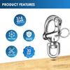 Necmetu Snap Shackle 316 Stainless Steel Swivel Shackle Sailing Halyard, Quick Release Snap Hook Boat Shackles Sailboat Hardware for Sailing Rigging Shackles (2-3/4 Inch - 2Pcs) view 2