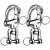 Necmetu Snap Shackle Sailing Halyard, 316 Stainless Steel Clevis Swivel Jaw Swivel Shackle, Quick Release Snap Hook for Sailing Rigging Shackles (3-1/2 Inch - 2Pcs) view 1