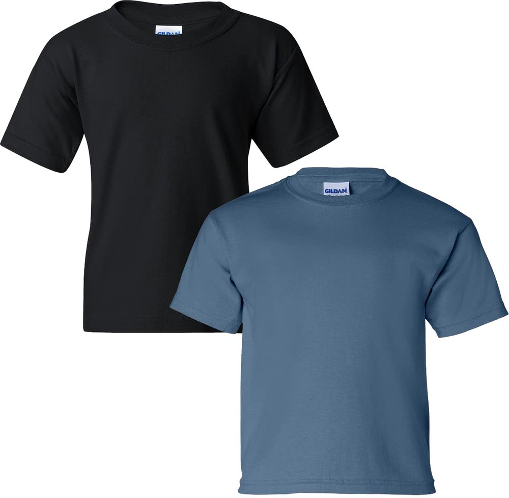 Gildan Youth Heavy Cotton T-Shirt, Style G5000B Black/Indigo