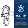 Necmetu Snap Shackle 316 Stainless Steel Swivel Shackle Sailing Halyard, Quick Release Snap Hook Boat Shackles Sailboat Hardware for Sailing Rigging Shackles (3-1/2 Inch - 2Pcs) view 3