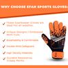 EFAH SPORTS Soccer Goalkeeper Gloves for Kids Boys Children Youth Football Goalie Gloves with Super Grip Protection Palms (Size 8 Suitable for Size M-L Adult, Orange) view 3