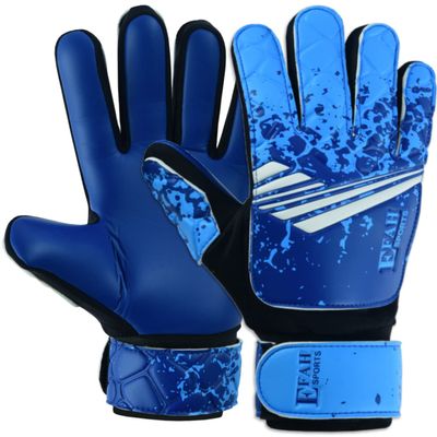 EFAH SPORTS Soccer Goalkeeper Gloves for Kids Boys Children Youth Football Goalie Gloves with Super Grip Protection Palms (Size 4 Suitable for 6 to 9 Years Old, Blue)