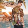 visesunny Hawaiian Shirt for Men Retro Wine Red Grape Short Sleeve Beach Summer Casual Button Down Aloha Shirt Quick Dry view 2
