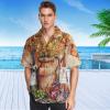 visesunny Hawaiian Shirt for Men Retro Wine Red Grape Short Sleeve Beach Summer Casual Button Down Aloha Shirt Quick Dry view 3