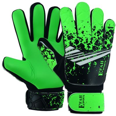 EFAH SPORTS Soccer Goalkeeper Gloves for Kids Boys Children Youth Football Goalie Gloves with Super Grip Protection Palms (Size 6 Suitable for 13 to 15 Years Old, Green)