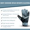 EFAH SPORTS Soccer Goalkeeper Gloves for Kids Boys Children Youth Football Goalie Gloves with Super Grip Protection Palms (Size 4 Suitable for 6 to 9 Years Old, Black Grey) view 3