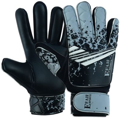 EFAH SPORTS Soccer Goalkeeper Gloves for Kids Boys Children Youth Football Goalie Gloves with Super Grip Protection Palms (Size 2 Suitable for 4 to 5 Year Old, Black Grey)