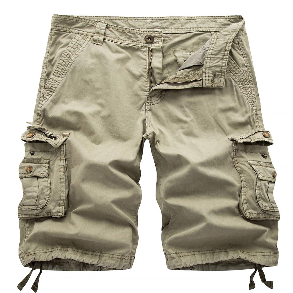 IDEALSANXUN Camo Cargo Shorts for Men Casual Loose Fit Shorts (Light Khaki, 46)