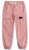 Cromoncent Girls Womens Cargo Pants Elastic Waist Lightweight Outdoor Jogger Pants Pink S