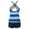 QWENTMTNTY Tankini Bathing Suits for Women Tummy Control Two Piece Retro Swimsuit Boyshorts Spaghetti Straps Swimming Wear view 3