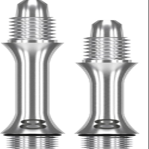 Target Darts 8 Flight 26mm Fixed Slim Titanium Dart Shafts Flight System, Silver