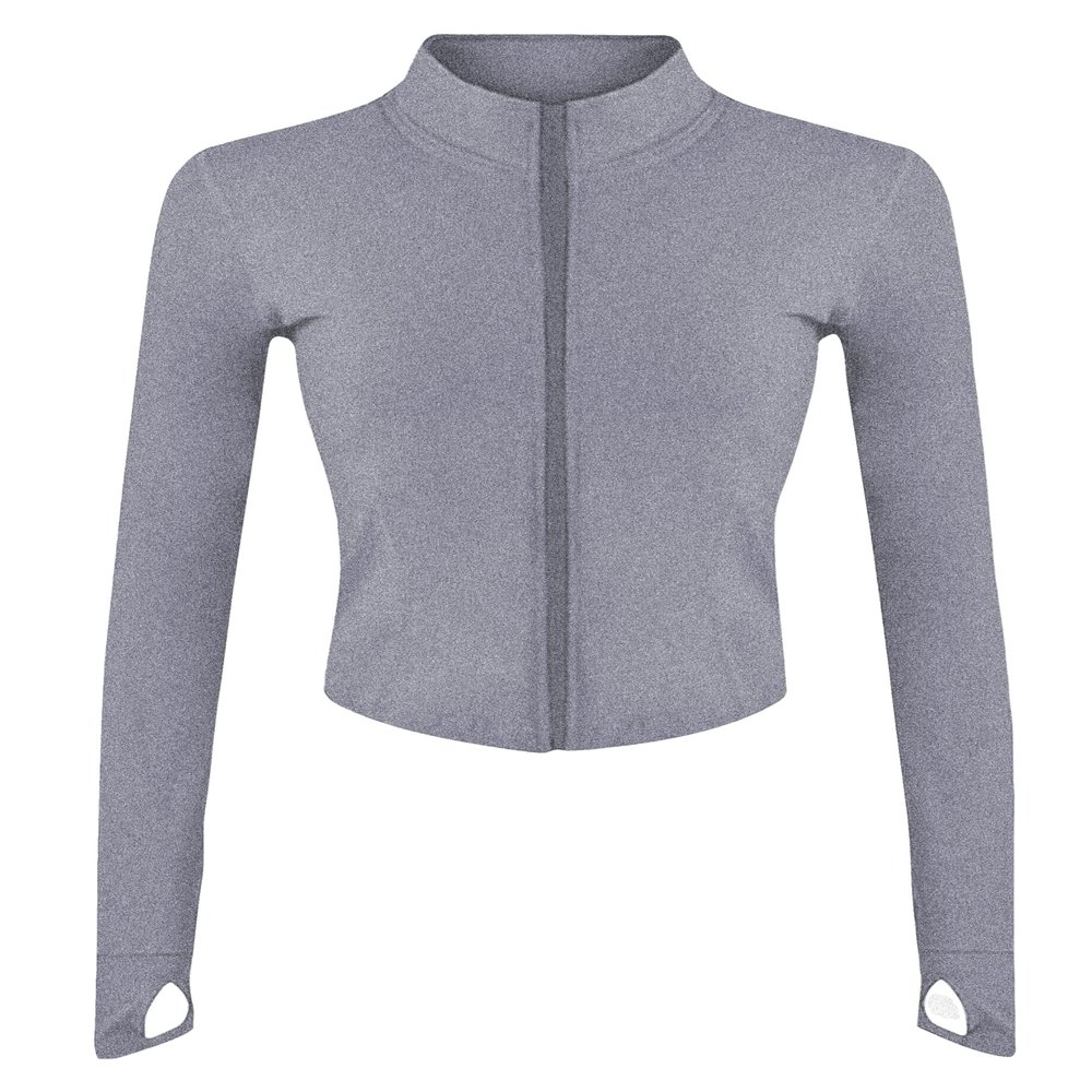 Lviefent Womens Lightweight Full Zip Running Track Jacket Workout Slim Fit Yoga Sportwear with Thumb Holes (Heather Grey, X-Large)