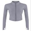 Lviefent Womens Lightweight Full Zip Running Track Jacket Workout Slim Fit Yoga Sportwear with Thumb Holes (Heather Grey, X-Large) view 1