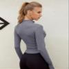 Lviefent Womens Lightweight Full Zip Running Track Jacket Workout Slim Fit Yoga Sportwear with Thumb Holes (Heather Grey, X-Large) view 4